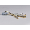 Mens Diamond Airplane Jet Aviator Pendant 10K Yellow Gold 0.86ct
