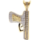 10K Yellow Gold 0.73 ct Diamond Pistol Gun Mens Pendant