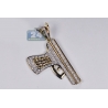 Mens Diamond Pistol Gun Weapon Pendant 10K Yellow Gold 0.73ct