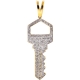 10K Yellow Gold 0.48 ct Diamond Squarish Key Mens Pendant