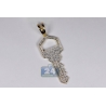 Mens Diamond Squarish Key Charm Pendant 10K Yellow Gold 0.48ct