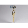 Mens Diamond Squarish Key Charm Pendant 10K Yellow Gold 0.48ct