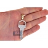 Mens Diamond Squarish Key Charm Pendant 10K Yellow Gold 0.48ct
