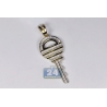 Mens Diamond Rounded Key Pendant 10K Yellow Gold 0.55ct 2.5"