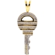 10K Yellow Gold 0.55 ct Diamond Rounded Key Mens Pendant