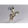 Mens Diamond Pistol Handgun Pendant 10K Yellow Gold 0.21ct