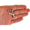 Mens Diamond Pistol Handgun Pendant 10K Yellow Gold 0.21ct