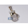 Mens Diamond Single Boxing Glove Pendant 10K Yellow Gold 1.42ct