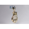 Mens Diamond Single Boxing Glove Pendant 10K Yellow Gold 1.42ct