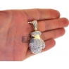 Mens Diamond Single Boxing Glove Pendant 10K Yellow Gold 1.42ct