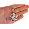 Mens Diamond Full Horse Body Pendant 10K Yellow Gold 1.16ct