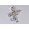Mens Diamond UZI Gun Pistol Pendant 10K Yellow Gold 0.78ct