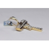 Mens Diamond UZI Gun Pistol Pendant 10K Yellow Gold 0.78ct