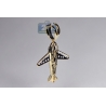 Mens Diamond Airplane Pilot Jet Pendant 10K Yellow Gold 0.71ct