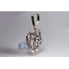 Mens Diamond Lion Head Face Pendant 10K Yellow Gold 0.84ct