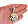 Mens Diamond Lion Head Face Pendant 10K Yellow Gold 0.84ct