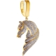 10K Yellow Gold 1.07 ct Diamond Horse Head Mens Pendant