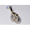 Mens Diamond Boxing Gloves Pair Pendant 10K Yellow Gold 1.47ct