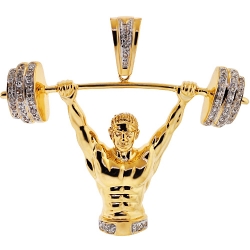 10K Yellow Gold 0.85 ct Diamond Weight Lifter Pendant