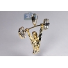 Mens Diamond Weight Lifter Sport Pendant 10K Yellow Gold 0.85ct
