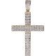 10K Yellow Gold 0.83 ct Diamond Cross Mens Pendant 2 3/4 Inches