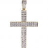 Mens Diamond Latin Cross Pendant 10K Yellow Gold 0.83ct 2.75"