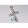 Mens Diamond Latin Cross Pendant 10K Yellow Gold 0.83ct 2.75"