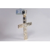Mens Diamond Latin Cross Pendant 10K Yellow Gold 0.83ct 2.75"