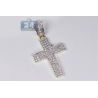 Mens Diamond Latin Cross Pendant 10K Yellow Gold 1.12ct 2"
