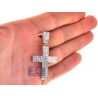 Mens Diamond Latin Cross Pendant 10K Yellow Gold 1.12ct 2"