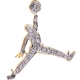 10K Yellow Gold 0.59 ct Diamond Basketball Player Mens Pendant