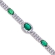 14K White Gold 4.98 ct Diamond Emerald Tennis Bracelet 7 inch