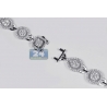 Womens Diamond Halo Bracelet 14K White Gold 5.11 ct 7.25 inch