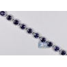 Womens Diamond Blue Sapphire Halo Bracelet 18K Gold 29.08 ct 7"