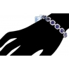 Womens Diamond Blue Sapphire Halo Bracelet 18K Gold 29.08 ct 7"