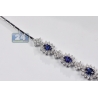 Womens Blue Sapphire Diamond Y Shape Necklace 14K Gold 17.62 ct