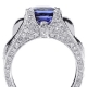 18K White Gold 5.39 ct Blue Sapphire Diamond Womens Ring