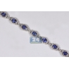 Womens Sapphire Diamond Halo Bracelet 18K Yellow Gold 8.26 ct 7"
