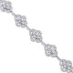 14K White Gold 5.27 ct Diamond Cluster Womens Bracelet 7 inch