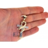 Mens Diamond Snake Ankh Cross Pendant 10K Yellow Gold 0.31ct