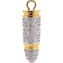 10K Yellow Gold 1.03 ct Diamond Mens Bullet Pendant