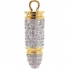 Mens Diamond Gun Bullet Charm Pendant 10K Yellow Gold 1.03ct