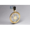 Mens Diamond Marijuana Leaf Pendant 10K Yellow Gold 0.88 ct