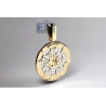 Mens Diamond Marijuana Leaf Pendant 10K Yellow Gold 0.88 ct