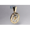 Mens Diamond Marijuana Round Pendant 10K Yellow Gold 0.62ct