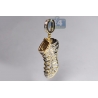Mens Diamond Sneaker Shoe 3D Pendant 10K Yellow Gold 0.68ct