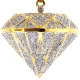 14K Yellow Gold 1.60 ct Diamond Shape Mens 3D Pendant