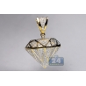 Mens Loose Diamond Shape 3D Pendant 14K Yellow Gold 1.60 Carat