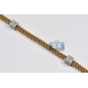 Mens Diamond Station Link Franco Chain 14K Gold 3.23ct 4mm 30"