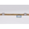 Mens Diamond Station Link Franco Chain 14K Gold 3.23ct 4mm 30"
